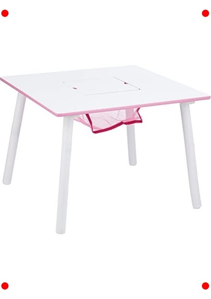 Çocuk Prenses Ahşap Masa ve Saklamalı Sandalye Takımı fırsatları