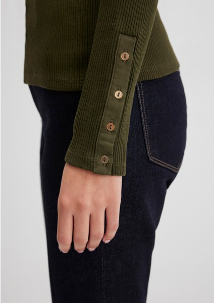 Yeşil Uzun Kollu Tişört 1613595-71545