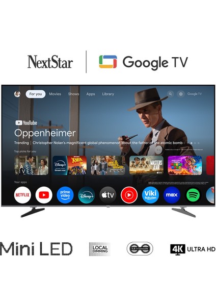 YE-85IDWG11 85'' 216 Ekran Uydu Alıcılı 4K Ultra HD Google MiniLED TV