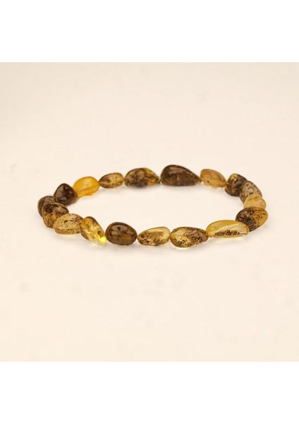 Doğal Kesim Damla Kehribar Bileklik