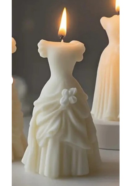 Gelinlik Mum Kalıbı Silikon Kalıp Figür Epoksi Reçine Taş Tozu Kalıbı