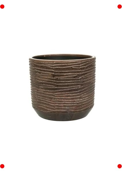 Zarif Siyah Seramik Bitki Saksısı 19X17 cm