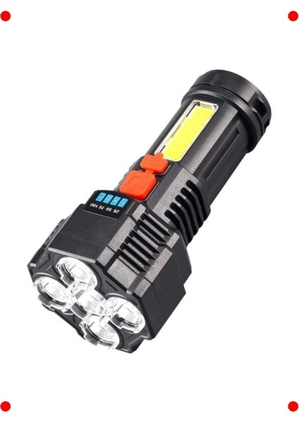 Şarjlı 5 LED Ultra Güçlü Su Geçirmez El Feneri