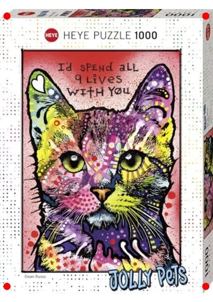 Dokuz Canlı Kedi Temalı Yapboz - 1000 Parça