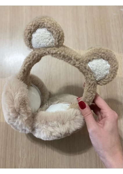 Peluş Tavşan Kulaklıklı Yumuşak Kulaklık Sıcak Tutan Kulaklık Peluş Kulaklık Bere Kulaklık