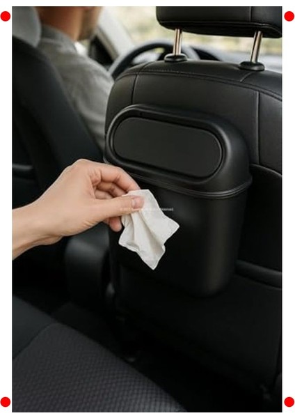 Araç Içi Mini Çöp Kutusu, Klipsli ve Kapaklı