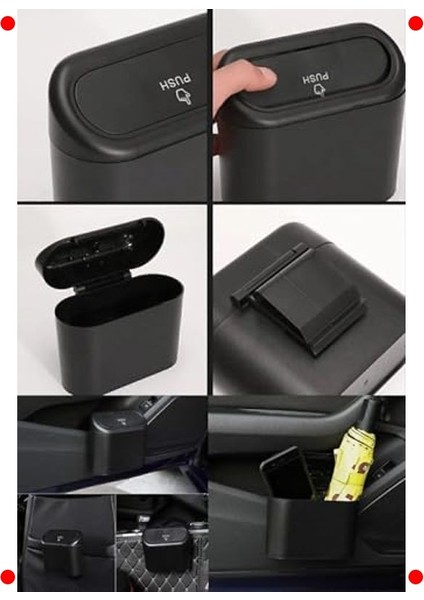 Araç Içi Mini Çöp Kutusu, Klipsli ve Kapaklı fırsatları