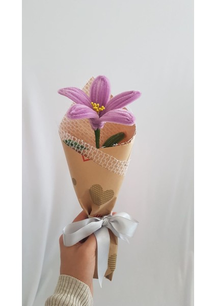 El Yapımı Zambak Şönil Çiçek Buket – Dekoratif, Solmayan, Hediye Için Ideal modelleri