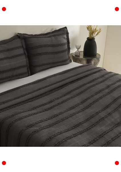 Antrasit Çift Kişilik Yatak Örtüsü Takımı fırsatları