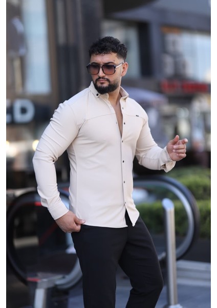 Slim Fit Uzun Kollu Klasik Yaka Düğmeli Gömlek - Şık & Günlük Kombin modelleri