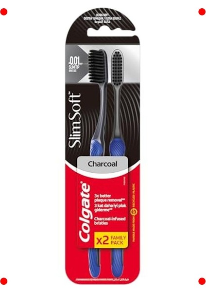 Mikro Ince Siyah Fırçalı Diş Fırçası Ikili Paket