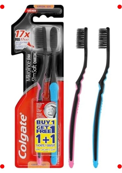 Mikro Ince Siyah Fırçalı Diş Fırçası Ikili Paket modelleri