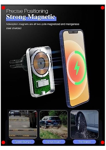 Kablosuz Şarjlı Araç Telefon Tutucu - Havalandırma Tipi modelleri