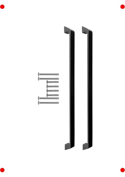 Mat Siyah Alüminyum Dolap Kulpu, 320MM, 2'li