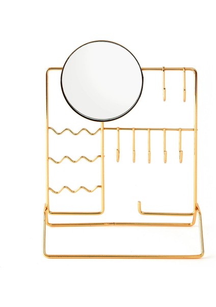 Metal Aynalı Takı Askısı - Sarı - 19,5X27X10 cm fiyatları