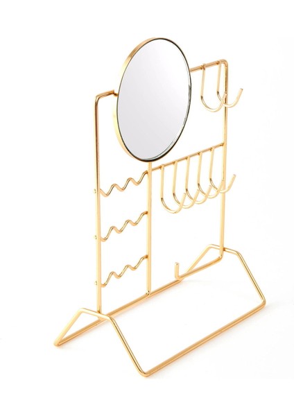 Metal Aynalı Takı Askısı - Sarı - 19,5X27X10 cm modelleri