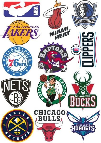 Nba Takım Logoları Telefon Laptop Notebook Tablet Defter Matara Stiker Etiket ST2116
