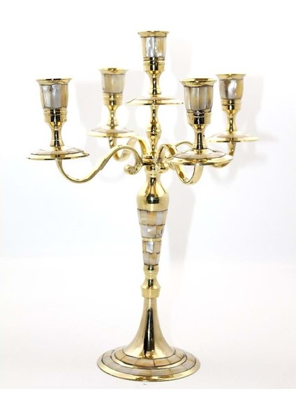 Pirinç Sedefli 5'li Şamdan fiyatları