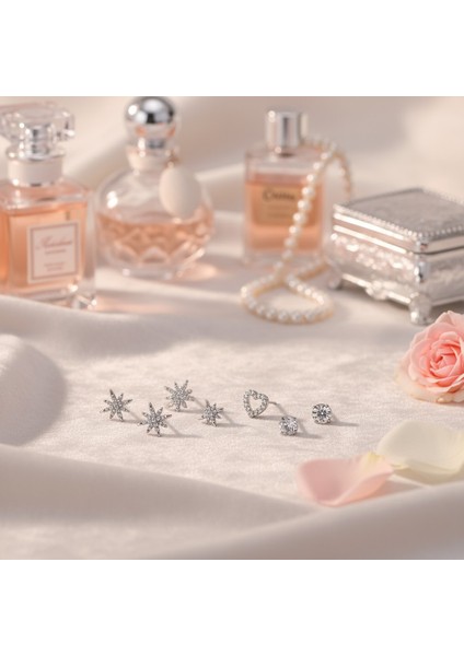 Minimal Tasarım 316L Çelik 6’lı Kadın Küpe Seti | Yusso fiyatları