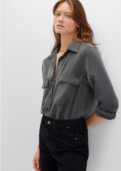 Antrasit Tencel Tm Liyosel Gömlek 1210951-70088