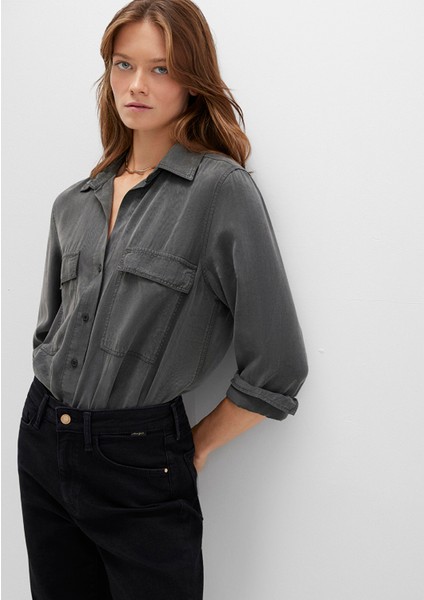 Antrasit Tencel Tm Liyosel Gömlek 1210951-70088