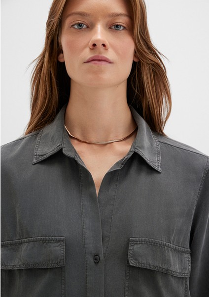 Antrasit Tencel Tm Liyosel Gömlek 1210951-70088