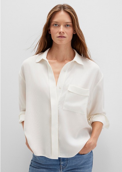 Ekru Tencel Tm Liyosel Gömlek 1211354-80194