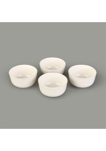 Bade 4'lü Porselen Çerezlik - Beyaz - 8 cm