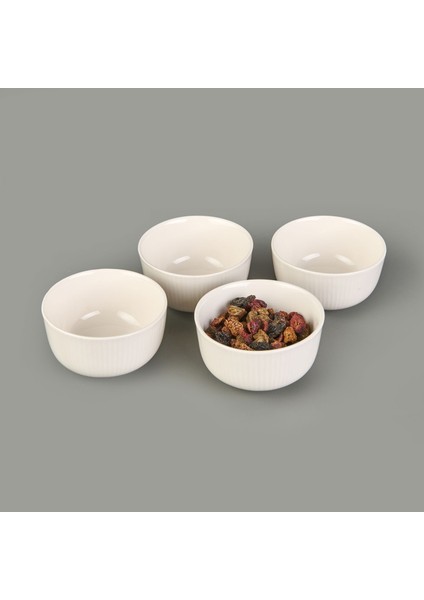 Bade 4'lü Porselen Çerezlik - Beyaz - 8 cm fiyatları