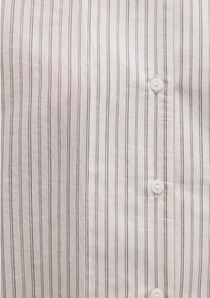 Çizgili Ekru Gömlek 1211353-91345