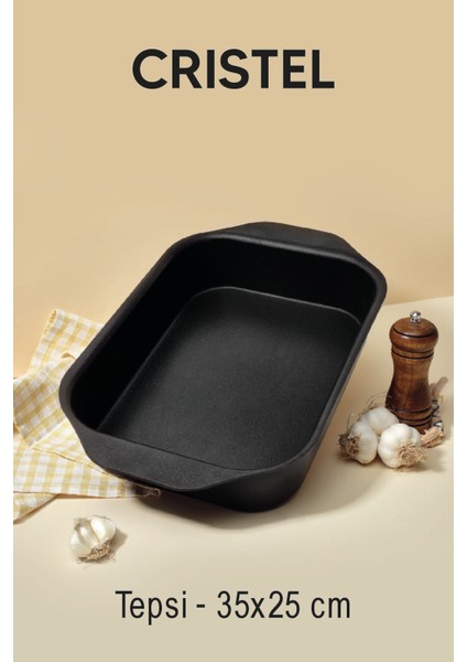 Cristel 35X25 Fırın Tepsisi Siyah