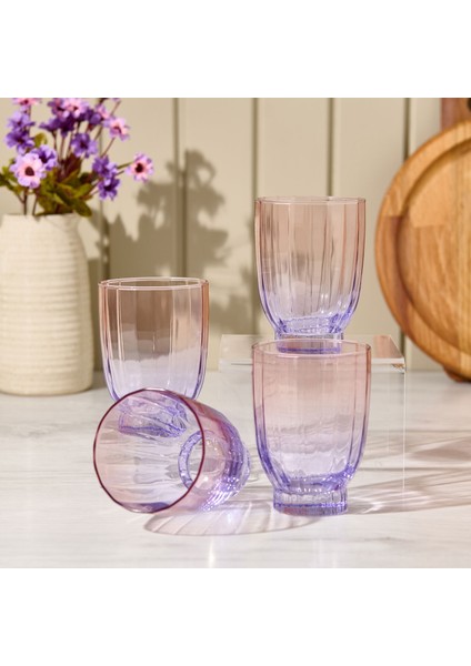 Elite 4'lü Meşrubat Bardağı - Mor - 320 ml