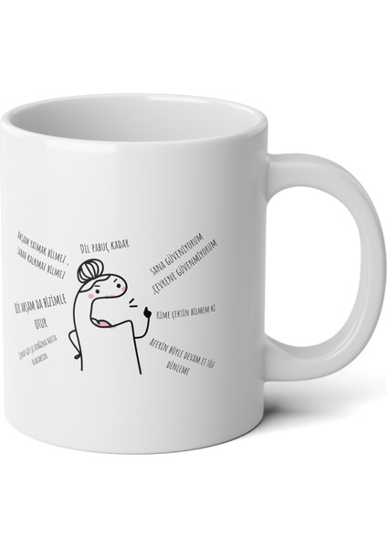 Kişiye Özel Meşhur Anne Sözleri Tasarım Baskılı Premium Beyaz Porselen Kupa Bardak