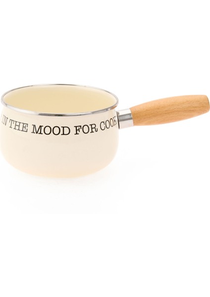 Bubble Emaye Sos Tavası - Krem / Açık Kahverengi - 14 cm