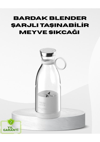 Nrzsnt USB Şarjlı Kablosuz Blender – Taşınabilir, Kompakt ve Çevre Dostu Meyve Sıkıcı