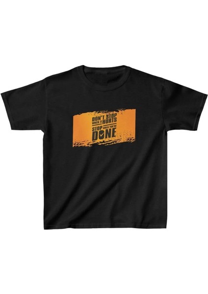 Unisex Çocuk Baskılı T-Shirt - Siyah