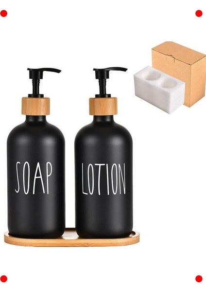Modern Cam Sıvı Sabunluk Seti (2'li, Siyah) fiyatları