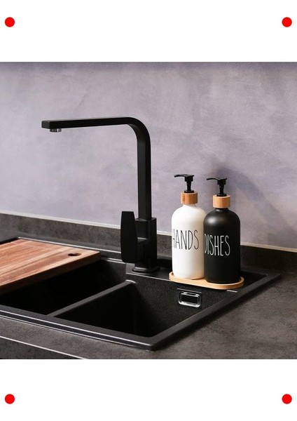 Modern Cam Sıvı Sabunluk Seti (2'li, Siyah) modelleri