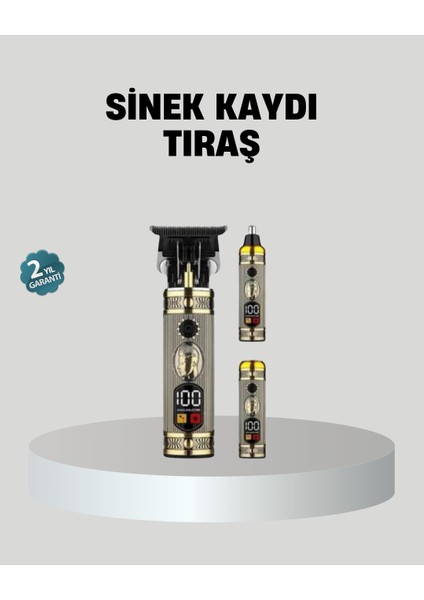 Nrzsnt T Bıçaklı Profesyonel Saç ve Sakal Düzeltici – 8 Kılavuz Tarağı, 2’si 1 Arada Burun ve Sakal Trimmer