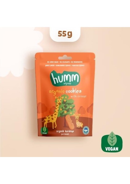 Humm Organik Vegan Portakallı Kurabiye 55 gr