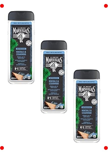 Erkekler Için Mineral & Sedir Ağacı Duş Jeli (3X400 Ml)