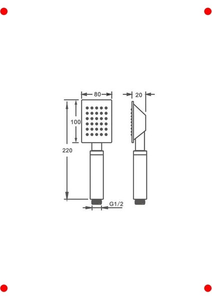 Kare 304 Çelik Metal El Duş Başlığı modelleri