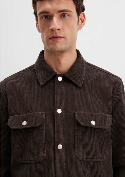 Kahverengi Cepli Kadife Gömlek 0211750-70219