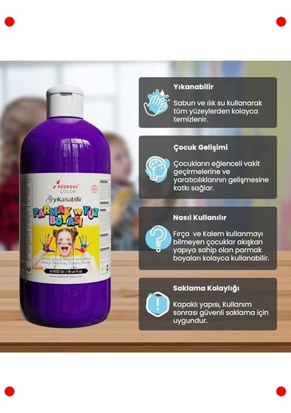 Mor Parmak Boyası - 500 gr - Çocuklar Için Sanatsal Eğlence modelleri