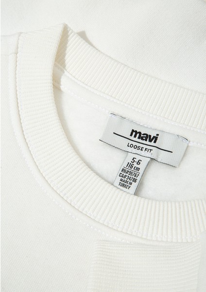 Kuromi Baskılı Ekru Sweatshirt 7S10186-70057