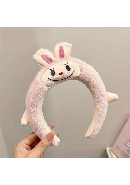 Labubu Figürlü Peluş Taç Açık Pembe