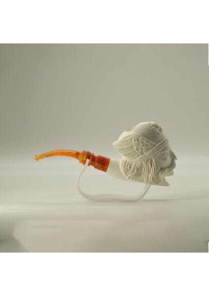 El Oyması Lületaşı Pipo – Savaşçı Başı Figürlü, Amber Ağızlık, Özel Kılıf, 15,5 cm indirimleri