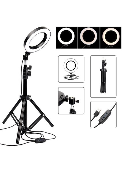 Selfie LED Işık 10INÇ Youtube,makyaj,kuaför 26CM-2M Stand fiyatları