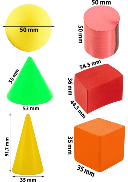 Geometrik Cisimler ve Şekiller 1 Paket Matematik Ders Materyali 10 Parça Prizma Küp Silindir Küp Kon fiyatları