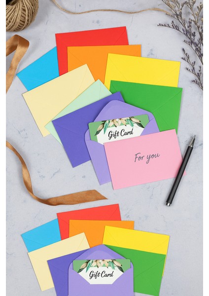 ( 100 Adet ) Renkli Küçük Zarf 7x9 cm Paket Hediye Doğum Günü Dilekleri Zarfı modelleri